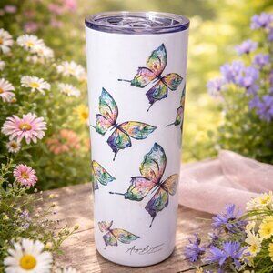 Butterfly Tumbler 20oz Stainless Steel | Watercolor Butterfly Cup | Nature Lover
